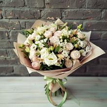 Букет цветов из:  Альстромерии, Розы и Хризантемы в Шестаково Воронежской области