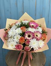 Букет цветов из:  Розы, Герберы и Хризантемы #REPLACE_PRED# Шестаково Воронежской области