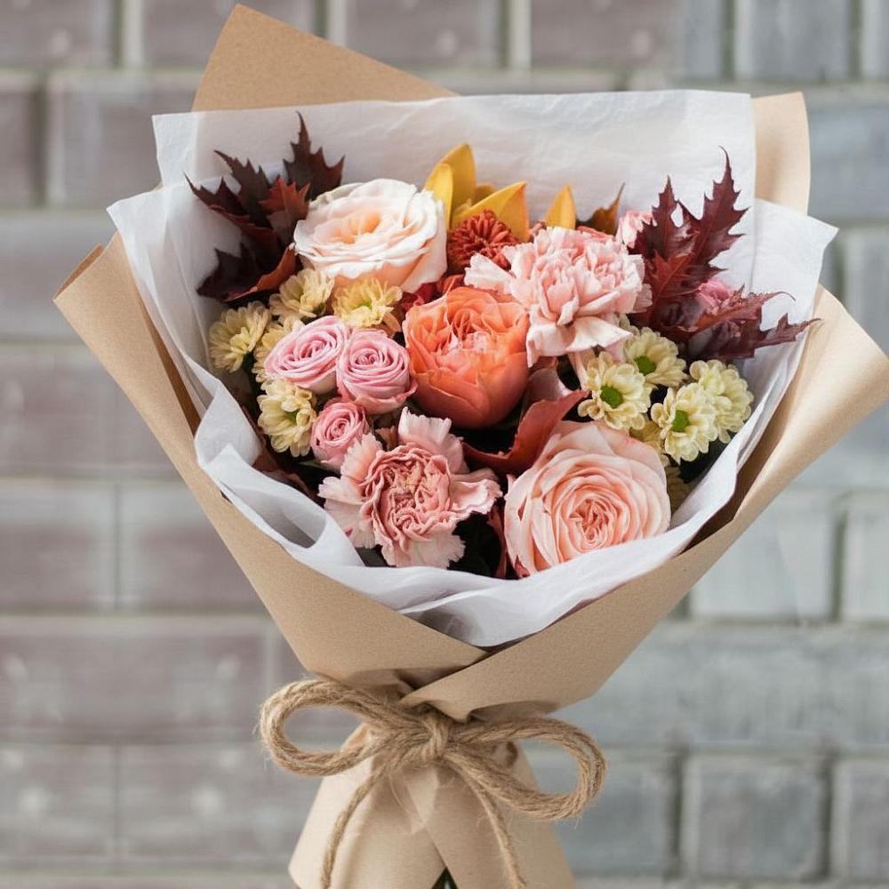 Букет цветов из: Гвоздики, Хризантемы и Розы в Шестаково Воронежской области