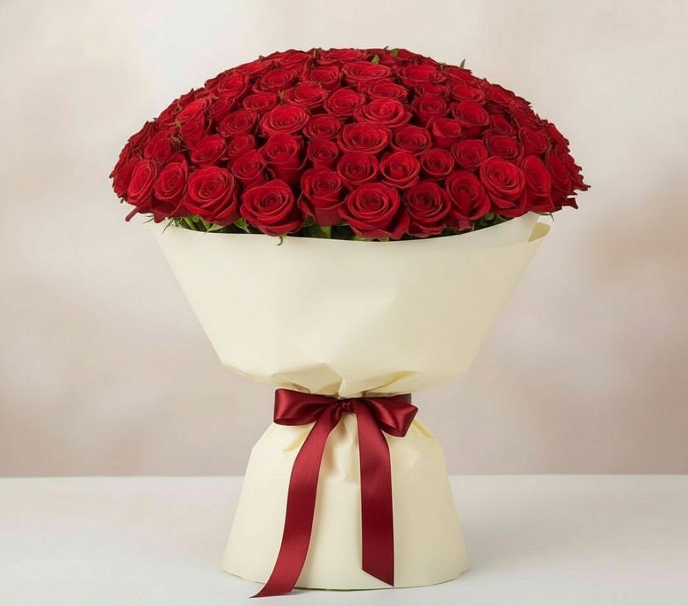 Букет 101 Красная роза Милано в Шестаково Воронежской области