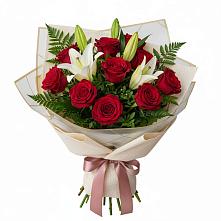 Букет цветов из:  Лилии и Розы #REPLACE_PRED# Шестаково Воронежской области