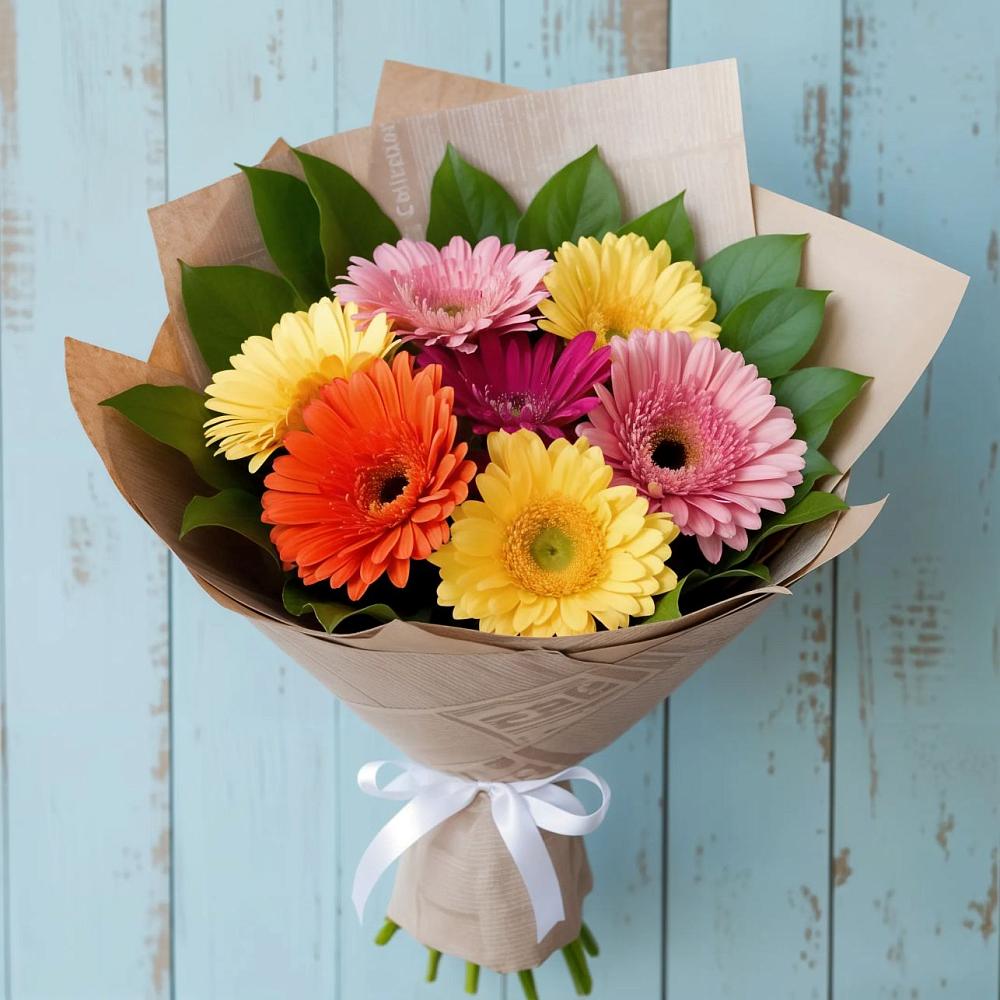 Букет цветов из: Герберы в Шестаково Воронежской области