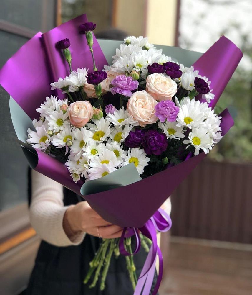 Букет цветов из: Хризантемы, Гвоздики и Розы в Шестаково Воронежской области