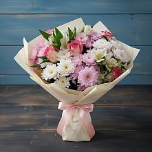 Букет цветов из:  Хризантемы, Альстромерии и Розы в Шестаково Воронежской области