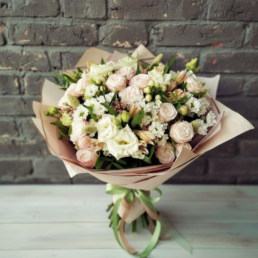 Букет цветов из: Альстромерии, Розы и Хризантемы в Шестаково Воронежской области