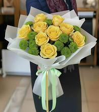 Букет цветов из:  Хризантемы и Розы в Шестаково Воронежской области